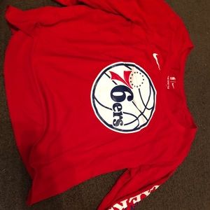 Women’s cropped 76ers long sleeve , barely worn